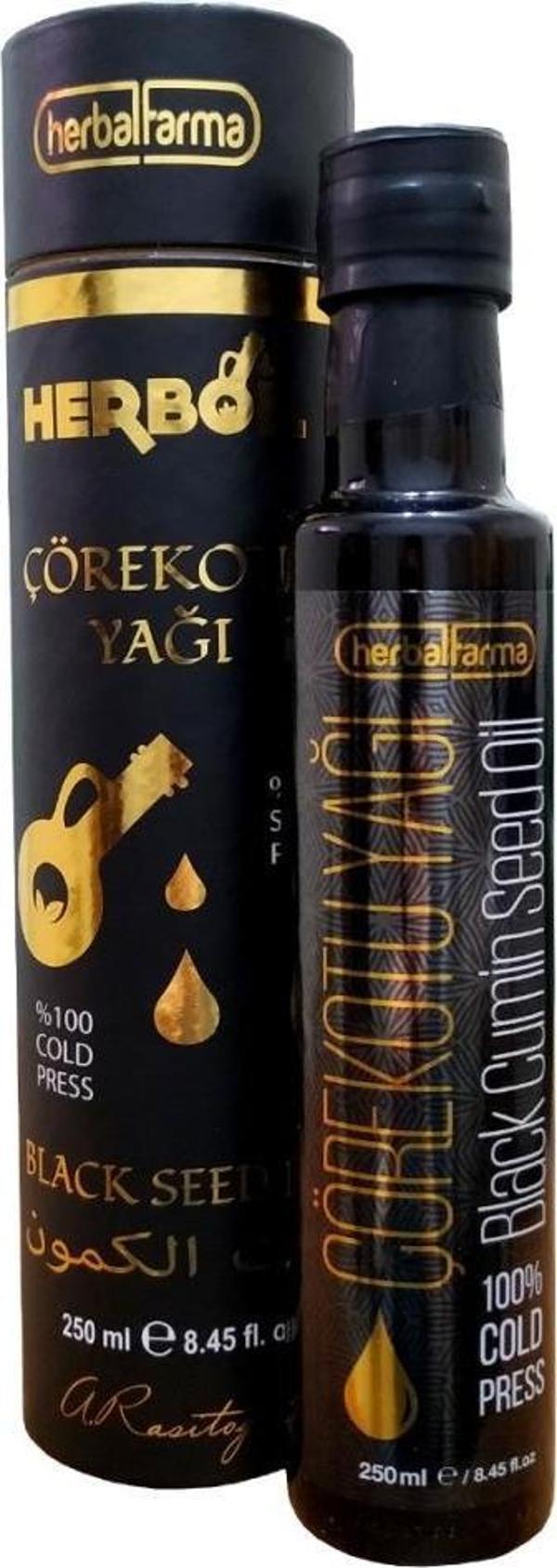 Herbalfarma Çörekotu Yağı 250 ML %100 Soğuk Sıkım Çörek Otu Saf - Image 1
