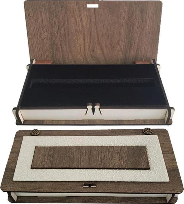 Deri Ahşap Süngerli Kalem Kutusu - Image 1