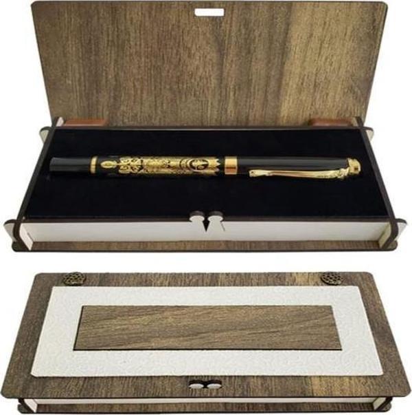 Kutulu Osmanlı Tuğralı Kalem Dekoratif Hediyelik - Image 1