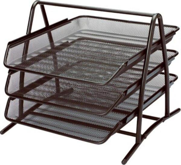 Masa Üstü Evrak Rafı Metal Perfore 3'lü Hareketli Fx - Image 1