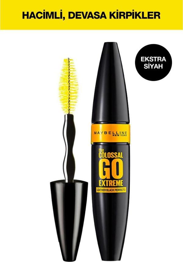 Maybelline New York The Colossal Go Extreme Leather Black Maskara - Ekstra Siyah - Image 1