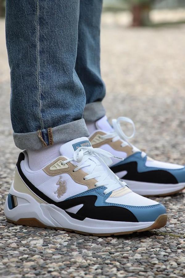 U.S. Polo Assn. HUSKY 4FX BEJ COMFORT CASUAL ANATOMİK SPOR AYAKKABISI - Image 1