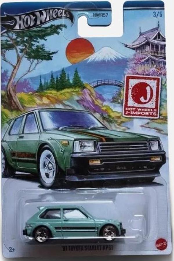 Hot Wheels J-imports '81 Toyota Starlet KP61 HRT02 - Image 1
