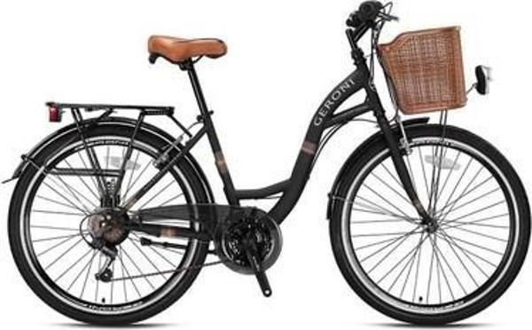 Geroni Sırıo 28 Jant City Bike - 21 Vites - V.B. - Mat Siyah-Siyah/Kahverengi - Shimano - Image 1