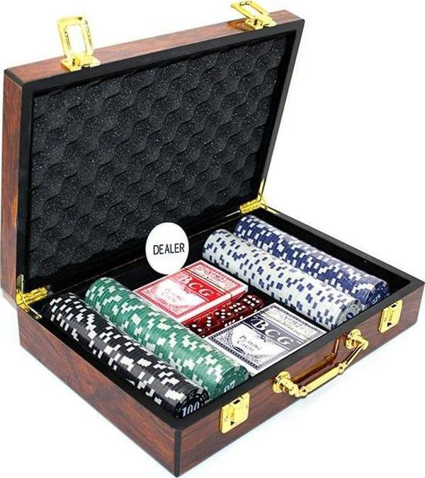 Ahşap Çantalı 200 Chipli Poker Oyunu Alk1494 - Image 1
