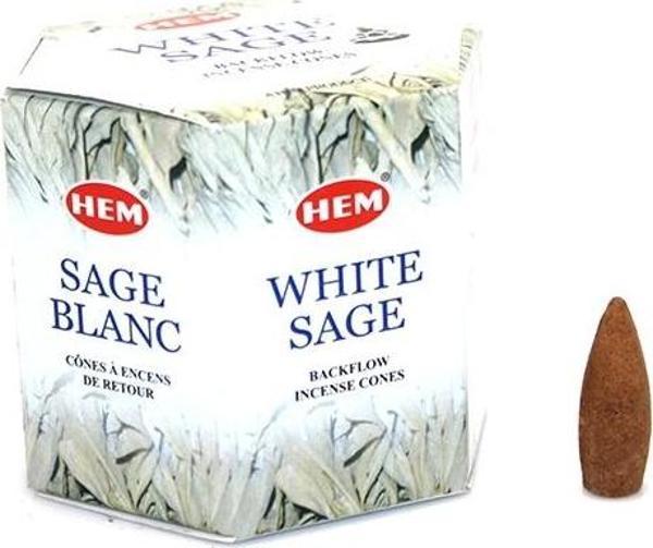 Hem White Sage Backflow Cones Tütsü - Image 1