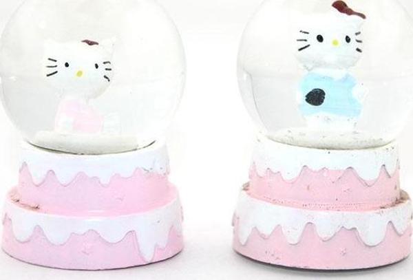 Minik Hello Kitty Işıklı Kar Küresi 7 Cm Alk1775 - Image 1