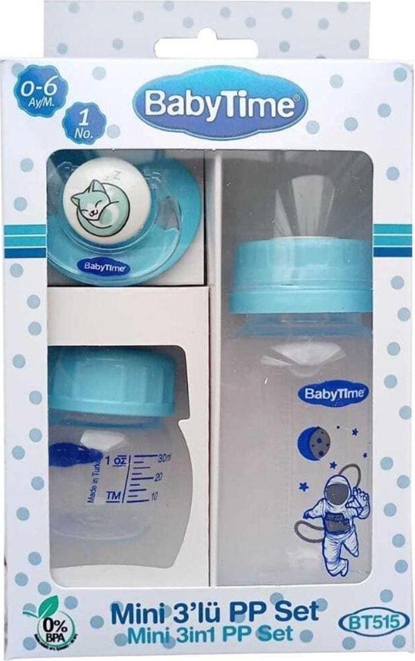 Babytime Mini 3'lü Pp Plastik Biberon Set - Image 1