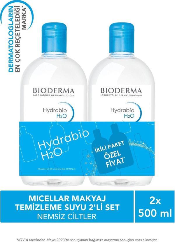 Bioderma Hydrabio H2O Micellar Makyaj Temizleme Suyu 2'li Set Nemlendirici Yüz ve Göz Çevresi 500 ml - Image 1