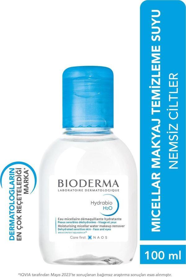 Bioderma Hydrabio H2O Nemlendirici Micellar Makyaj Temizleme Suyu Kuru Ciltler Yüz, Göz Çevresi 100 ml - Image 1