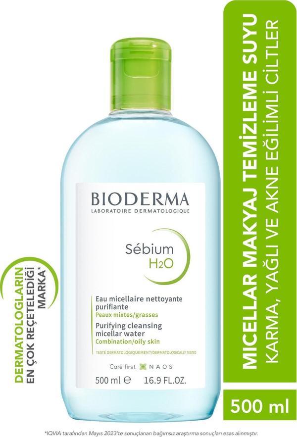 Bioderma Sebium H2o Karma Ve Yağlı Ciltler Için Temizleyici Miseller Solüsyon 500ml - Image 1