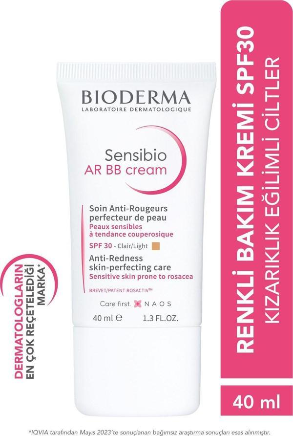 Bioderma Sensibio Ar Bb Spf30 Hassas Ciltler Kızarıklık Karşıtı Güneş Koruyuculu Renkli Bakım Kremi 40 ml - Image 1