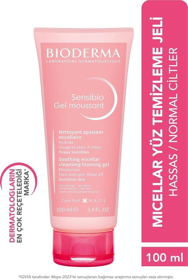 Bioderma Sensibio Foaming Gel Hassas ve Normal Ciltler Durulanan Micellar Yüz Temizleme Jeli 100 ml - Image 1