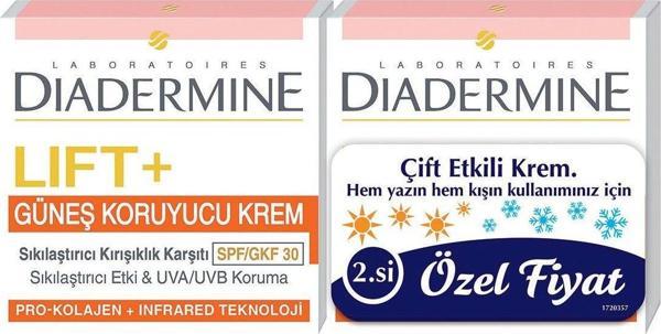Diadermine Sıkılaştırıcı Kırışıklık Karşıtı ve Güneş Koruyucu Krem 50 ml + 50 ml  Spf 30 8690572780060 - Image 1