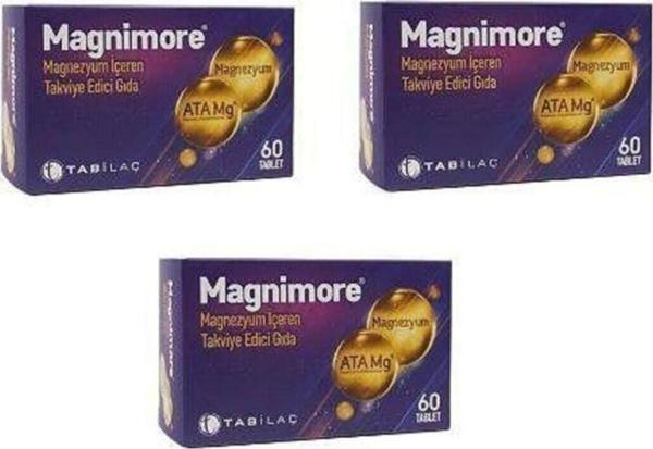 Magnimore Takviye Edici Gıda 60 Tablet 3adet - Image 1