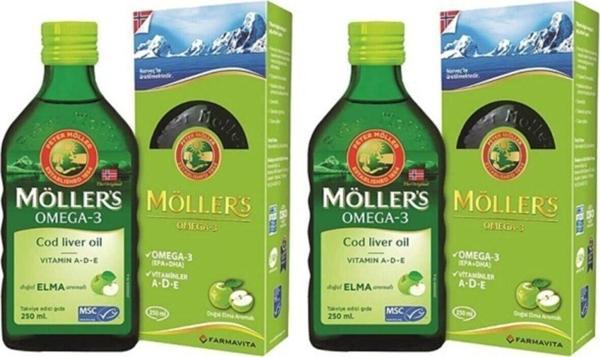 Möller's Möllers Omega 3 Balık Yağı Şurubu Doğal Elma Aromalı 250 Ml 2 Adet - Image 1