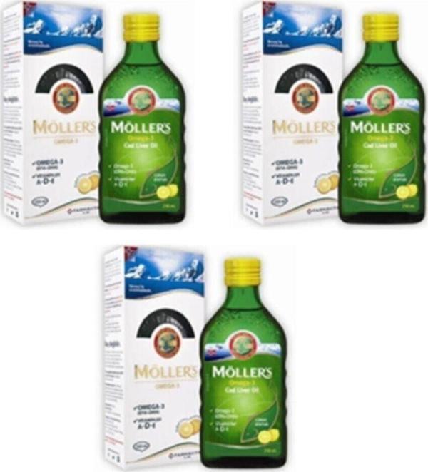 Möller's Omega3 -limon Aromalı- Balık Yağı Şurup 250ml - 3'lü Set - Image 1