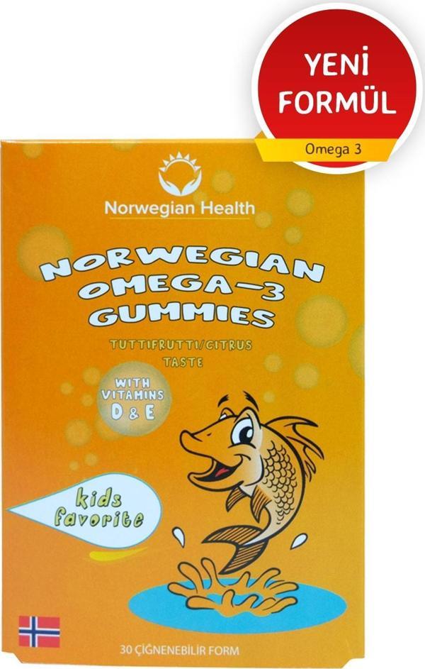  Omega 3 Gummies 30 Çiğnenebilir Form Norveç Balık Yağı Tutti Frutti Aromalı. - Image 1