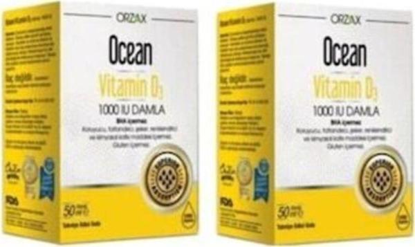 Ocean Vitamin D3 1000 Iu Damla 50 ml 2 Kutu - Image 1