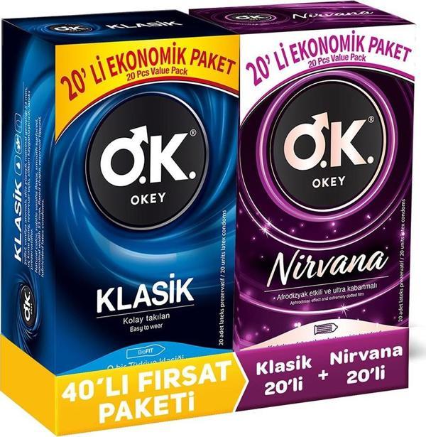 Okey Nirvana 20li + Klasik 20li Prezervatif - Image 1