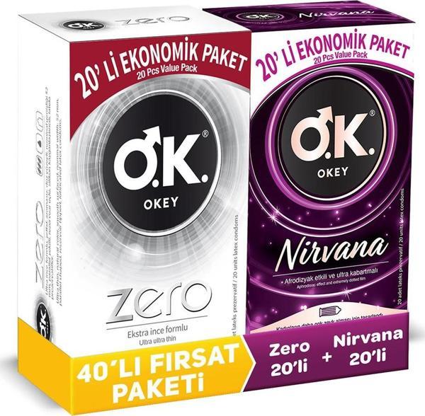 Okey Nirvana 20'li Prezervatif & Zero 20'li Prezervatif - Image 1