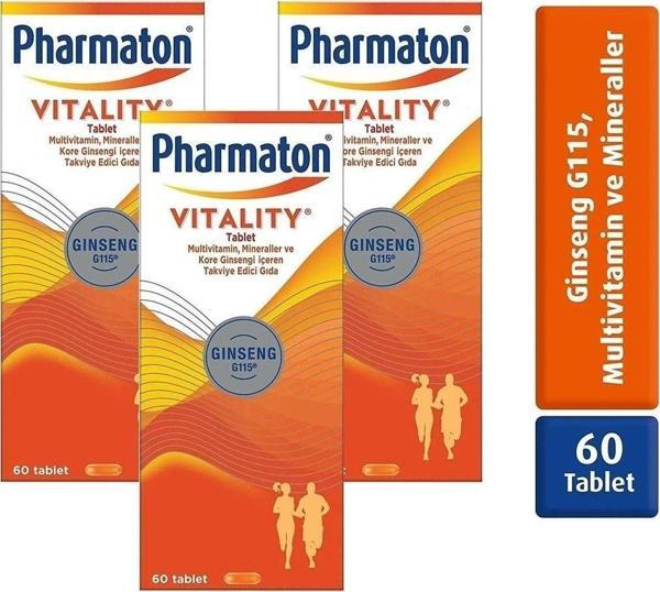 Pharmaton Vitality 60 Tablet 3 Adet - Image 1