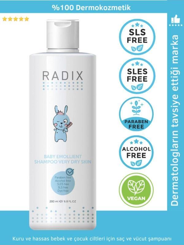 Radix Bebek Ve Çocuklar Için Emolient Şampuan 200ml - Emollient Shampoo 200 Ml (saç-vücut) 8681877436141 - Image 1