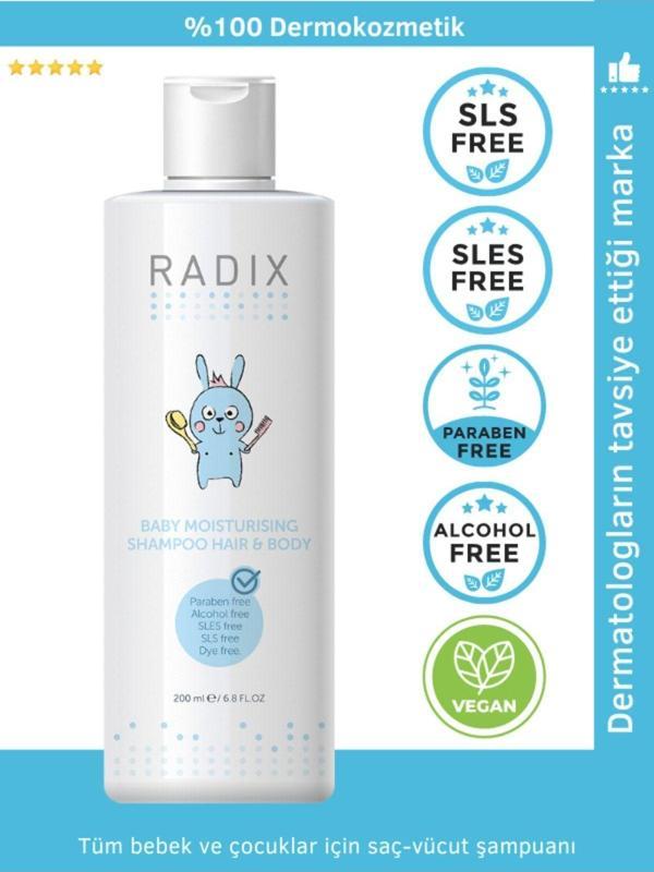 Radix Nemlendirici Bebek Ve Çocuk Şampuanı Saç Ve Vücut - Baby Moisturising Shampoo Hair&body 200 ml - Image 1