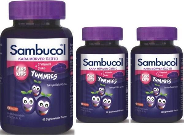 Sambucol Plus Kids Yummies 60 Çiğneme Tableti 3 Adet - Image 1