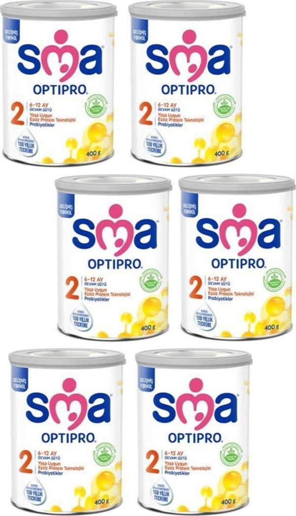 SMA Optipro Probiyotik 2 Devam Sütü 400 Gr X 6 Adet - Image 1