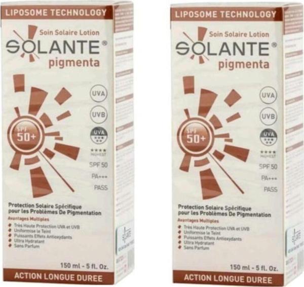 Solante Lekeli Ciltler Için Güneş Koruyucu Losyon - Pigmenta 50+ Sun Care Lotion 150 ml 2 Kutu - Image 1