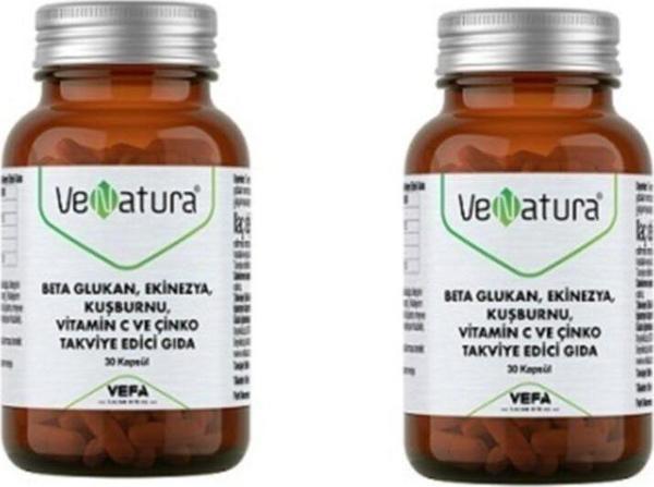 VeNatura Beta Glukan, Ekinezya, Kuşburnu, Vitamin C Ve Çinko 30 Kapsül X2 Adet - Image 1