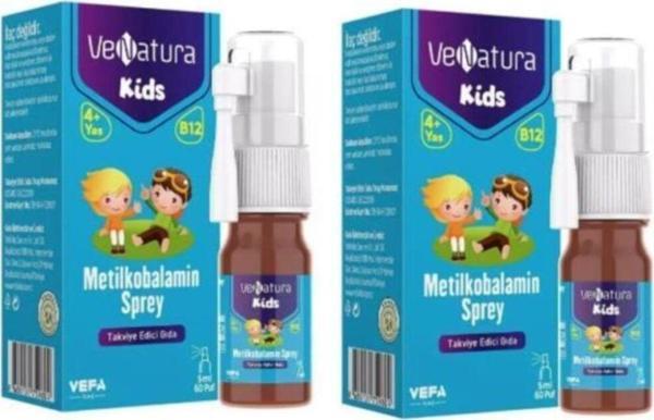 VeNatura Kids B12 Metilkobalamin 5 ml 60 Puf Sprey 2 Adet - Image 1
