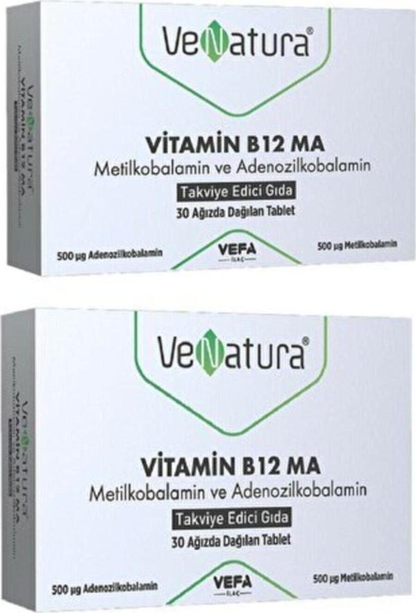 VeNatura Vitamin B12 Ma Metilkobalamin Ve Adenozilkobalamin Takviye Edici Gıda 2 Adet - Image 1