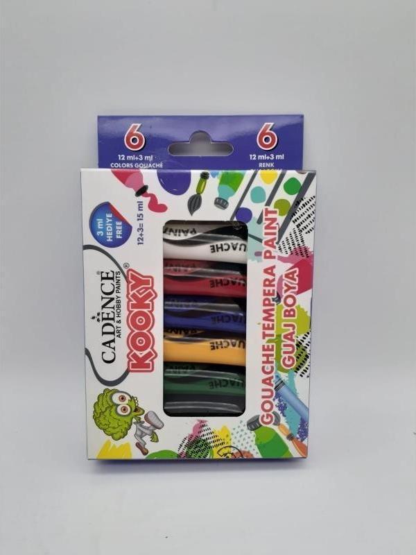 CADENCE KOOKY GUAJ BOYA ( TEMPERA ) 6'LI SET 15ML - Image 1