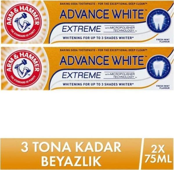 Arm&Hammer 3 Tona Kadar Beyazlatıcı Diş Macunu Advance White 75 Ml X 2 Adet - Image 1
