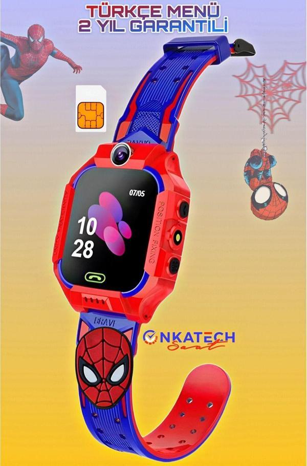 Örümcek Adam Sim Kartlı Lbs Konum Takipli Akıllı Çocuk Saati - Image 1