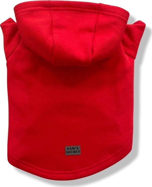 Paws Secret Köpek Kıyafeti Köpek Sweatshirt Hoodie Köpek Ürünleri Kedi Kıyafeti - Basic Kırmızı L - Image 1