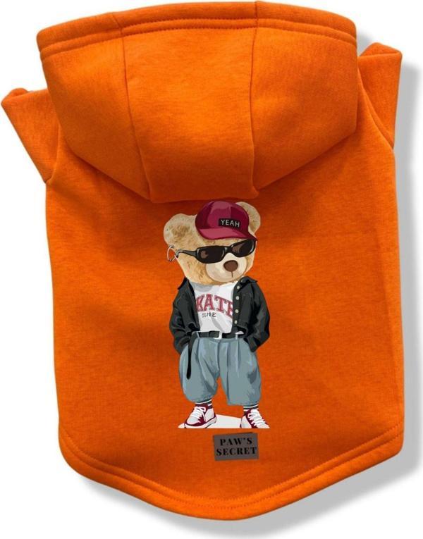 Paws Secret Köpek Kıyafeti Köpek Sweatshirt Hoodie Köpek Ürünleri Kedi Kıyafeti - Deri Ceketli Ayı L - Image 1