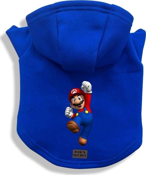 Paws Secret Köpek Kıyafeti Köpek Sweatshirt Hoodie Köpek Ürünleri Kedi Kıyafeti - Süper Mario L - Image 1