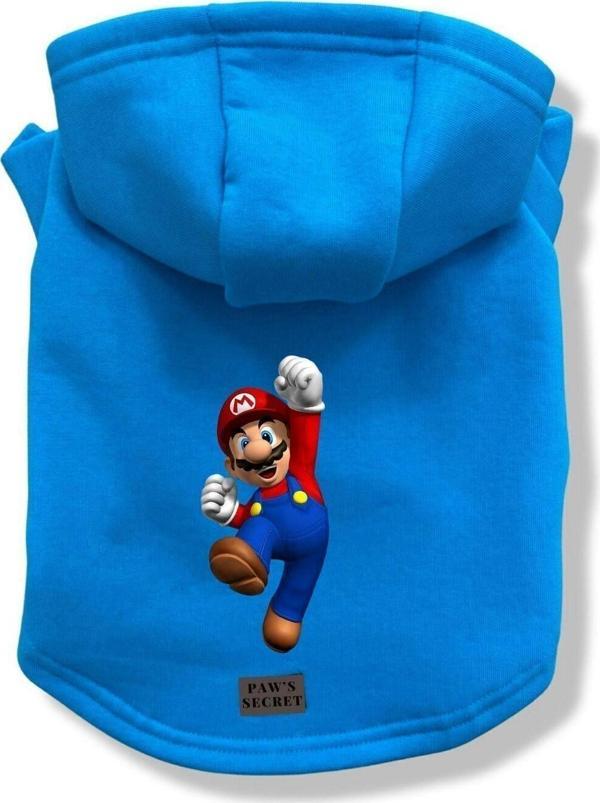 Paws Secret Köpek Kıyafeti Köpek Sweatshirt Hoodie Köpek Ürünleri Kedi Kıyafeti - Süper Mario L - Image 1