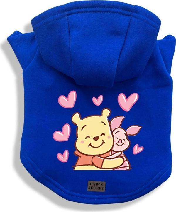 Paws Secret Köpek Kıyafeti Köpek Sweatshirt Hoodie Köpek Ürünleri Kedi Kıyafeti - Winnie ve Piglet L - Image 1