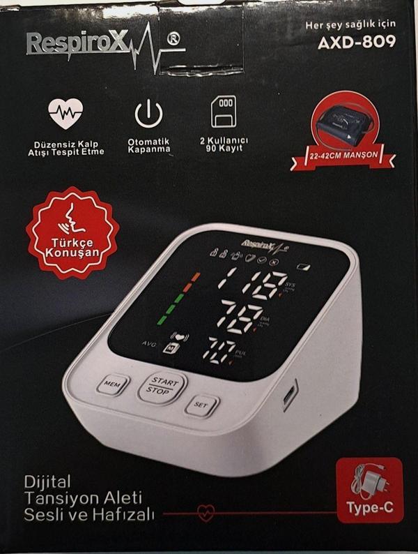 Respirox Axd-809 Türkçe Konuşan Dijital Tansiyon Aleti - Image 1