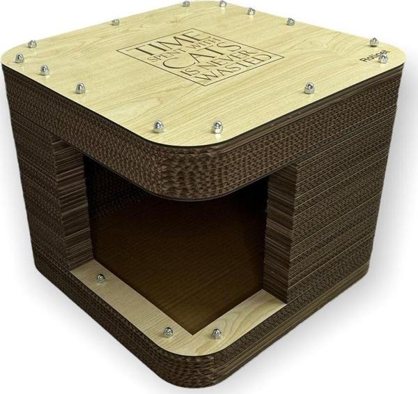Rotipet Karton Kedi Tırmalama 39X39X34 Ahşap - Image 1
