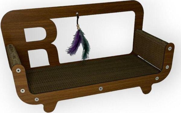 Rotipet Karton Kedi Tırmalama 59X30X25 Ahşap - Image 1