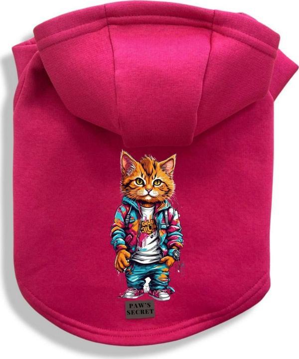 Paws Secret Köpek Kıyafeti Köpek Sweatshirt Hoodie Köpek Ürünleri Kedi Kıyafeti - Montlu Kedi L - Image 1