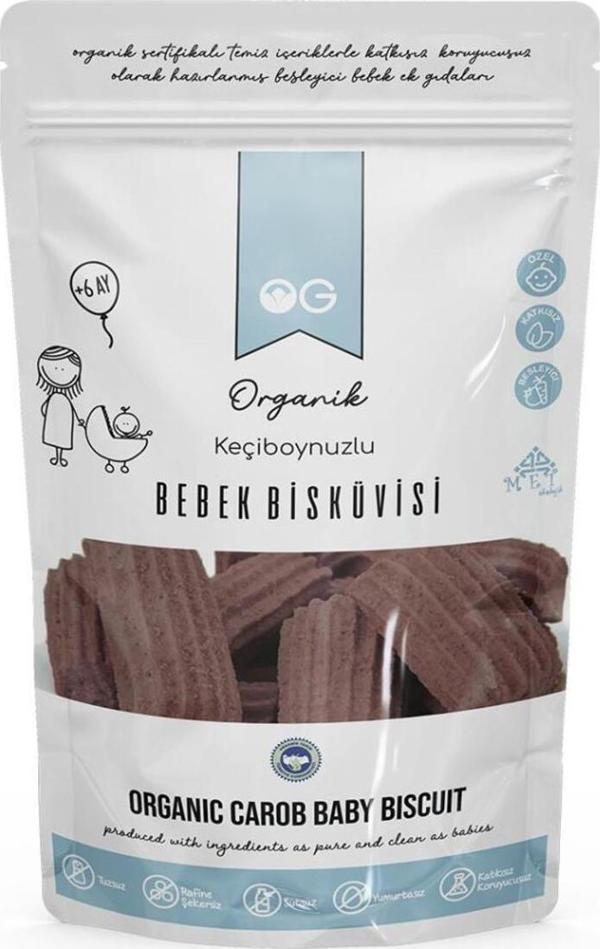 OG Natural Organik Keçiboynuzlu Bebek Bisküvisi 150 Gr +6 Ay - Image 1