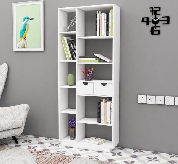 Arnetti Luma 10 Bölmeli 2 Dolaplı Modern Kitaplık Beyaz - Luma - Image 1