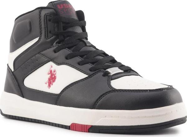 U.S. Polo Assn. Presto Hi Spor Ayakkabı Beyaz-Siyah - Image 1