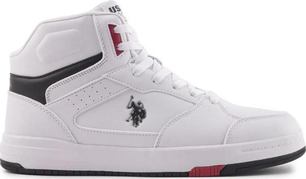 U.S. Polo Assn. Presto Hi Spor Ayakkabı Beyaz-Siyah-Kırmızı - Image 1
